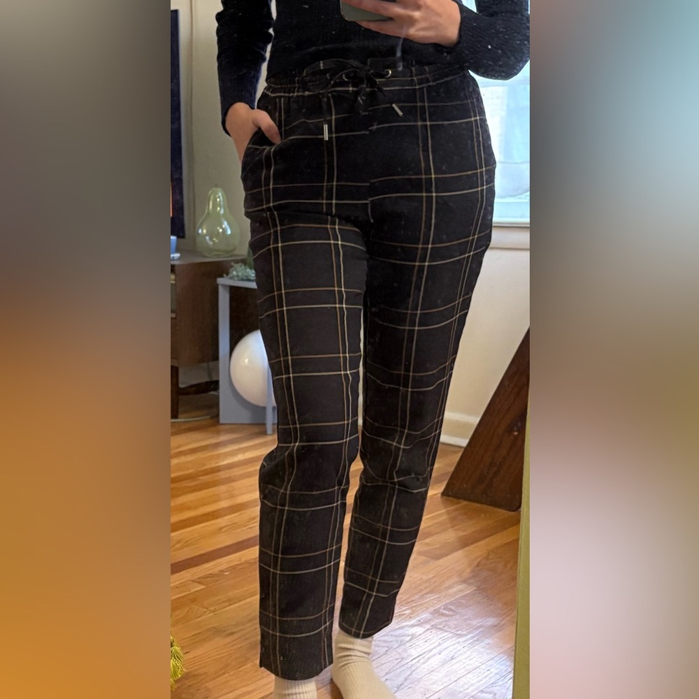 H&M Navy Plaid Pants